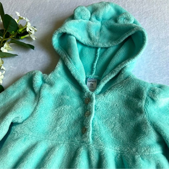 Carter’s Baby Girl 5T Hoodie Sweatshirt Teal - Picture 3 of 13